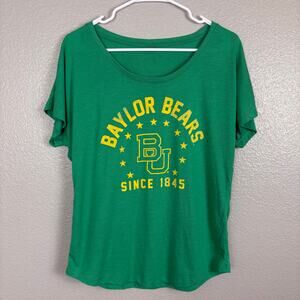 Baylor Bears Approx Sz L Green & Yellow Women’s Scoop Neck Short Sleeved T-shirt